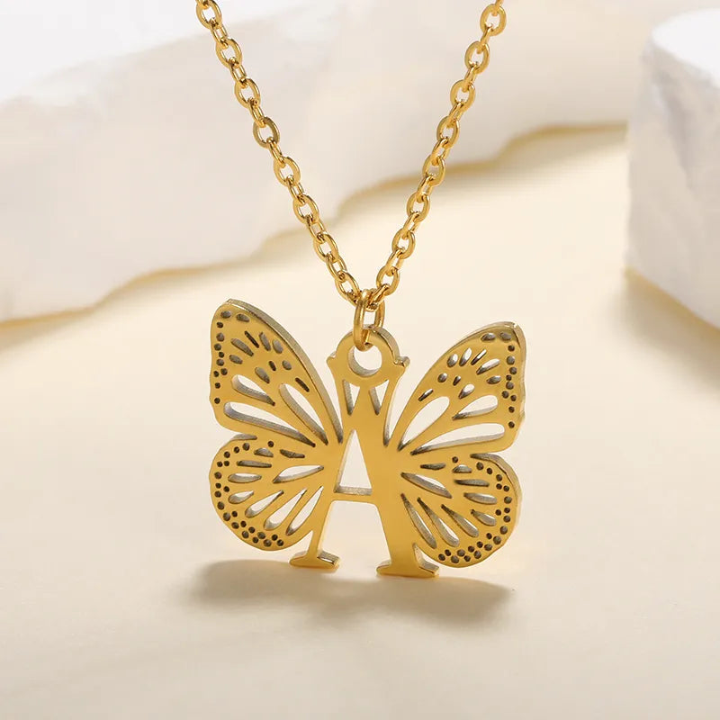 Alphabet Butterfly Necklace